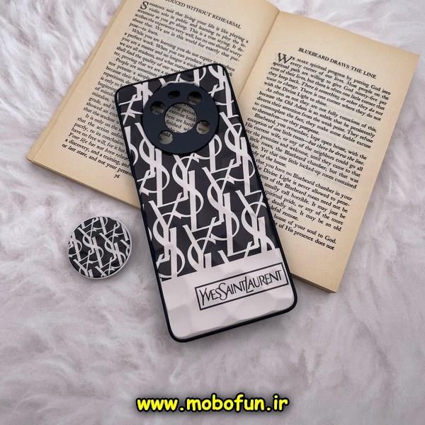 قاب گوشی Honor X9 4G آنر شش ضلعی طرح دار ایو سن لوران YSL محافظ لنز دار پاپ سوکت دار کد 36